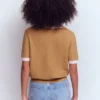 Grace Colour Block T-Shirt Camel Melange Grace Colour Block T-Shirt Camel Melange