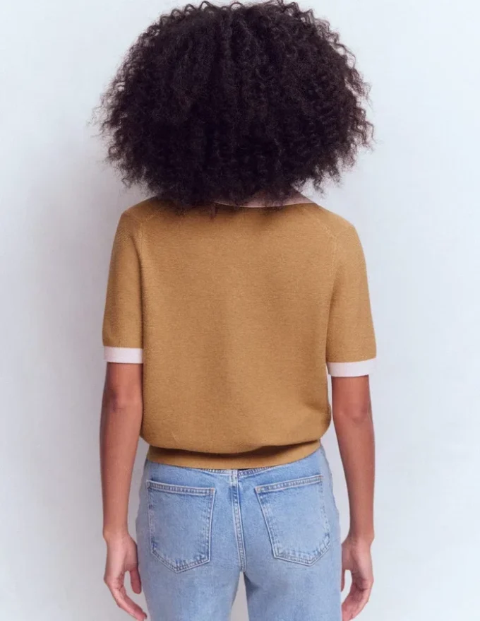 Grace Colour Block T-Shirt Camel Melange Grace Colour Block T-Shirt Camel Melange