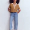 Grace Colour Block T-Shirt Camel Melange Grace Colour Block T-Shirt Camel Melange