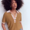 Grace Colour Block T-Shirt Camel Melange Grace Colour Block T-Shirt Camel Melange