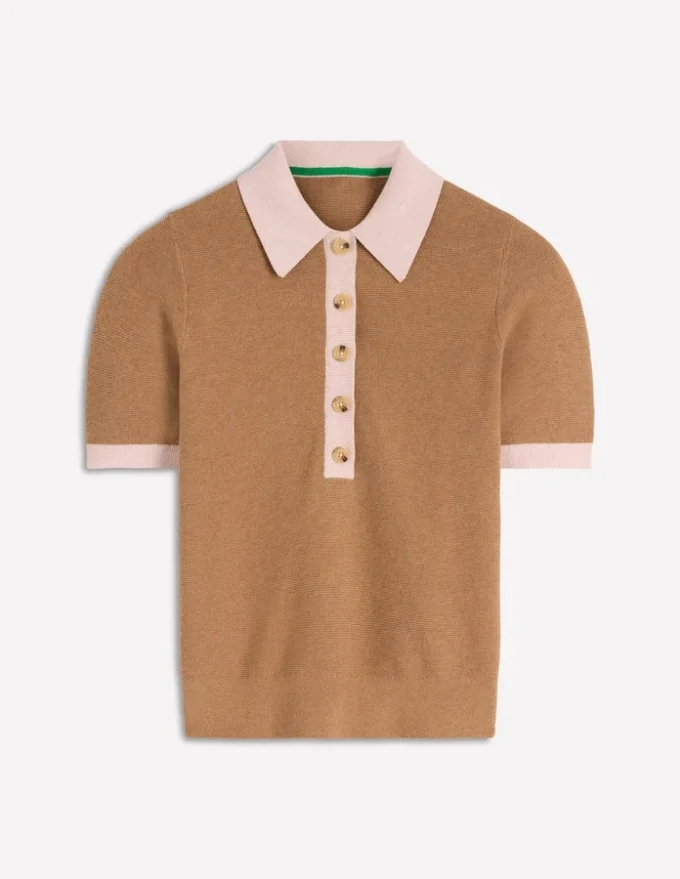 Grace Colour Block T-Shirt Camel Melange Grace Colour Block T-Shirt Camel Melange