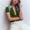 Grace Colour Block T-Shirt Promenade Green Grace Colour Block T-Shirt Promenade Green
