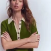 Grace Colour Block T-Shirt Promenade Green Grace Colour Block T-Shirt Promenade Green