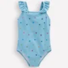 Hallie Frill Strap Swimsuit Air Blue Multi Foil Spot Hallie Frill Strap Swimsuit Air Blue Multi Foil Spot