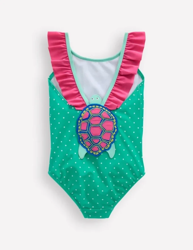 Hallie Frill Strap Swimsuit Aqua Sea Blue Turtle Hallie Frill Strap Swimsuit Aqua Sea Blue Turtle