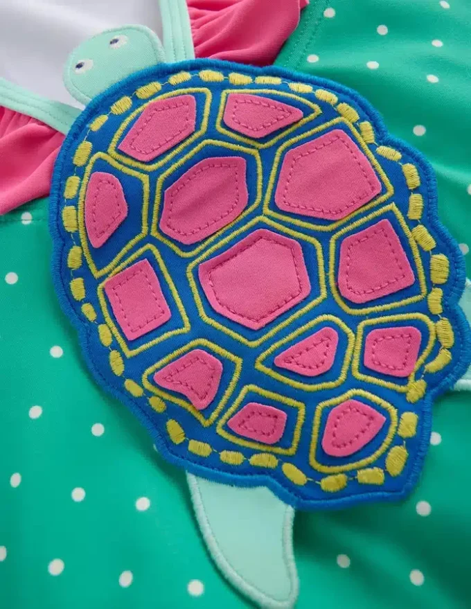 Hallie Frill Strap Swimsuit Aqua Sea Blue Turtle Hallie Frill Strap Swimsuit Aqua Sea Blue Turtle
