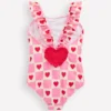 Hallie Frill Strap Swimsuit Bubblegum Pink Heart Stamp Hallie Frill Strap Swimsuit Bubblegum Pink Heart Stamp