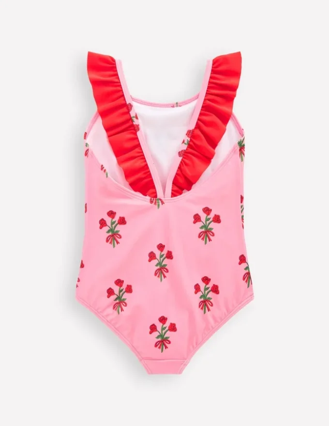 Hallie Frill Strap Swimsuit Bubblegum Pink Posy Hallie Frill Strap Swimsuit Bubblegum Pink Posy