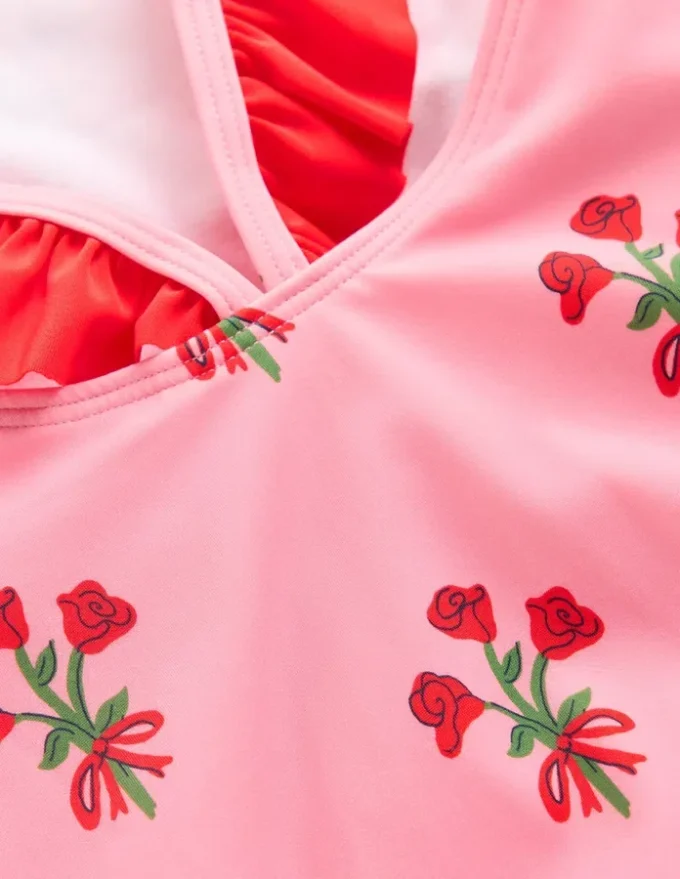 Hallie Frill Strap Swimsuit Bubblegum Pink Posy Hallie Frill Strap Swimsuit Bubblegum Pink Posy