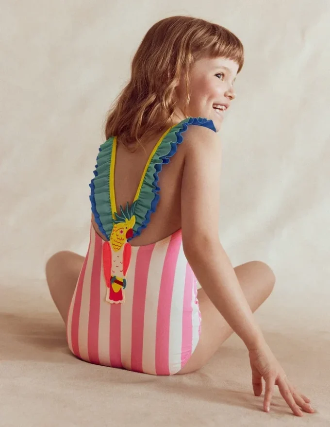 Hallie Frill Strap Swimsuit Formica Pink Parrot Hallie Frill Strap Swimsuit Formica Pink Parrot