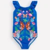 Hallie Frill Strap Swimsuit Jungle Placement Hallie Frill Strap Swimsuit Jungle Placement