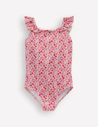 Hallie Frill Strap Swimsuit Lotus Cherry Vine
