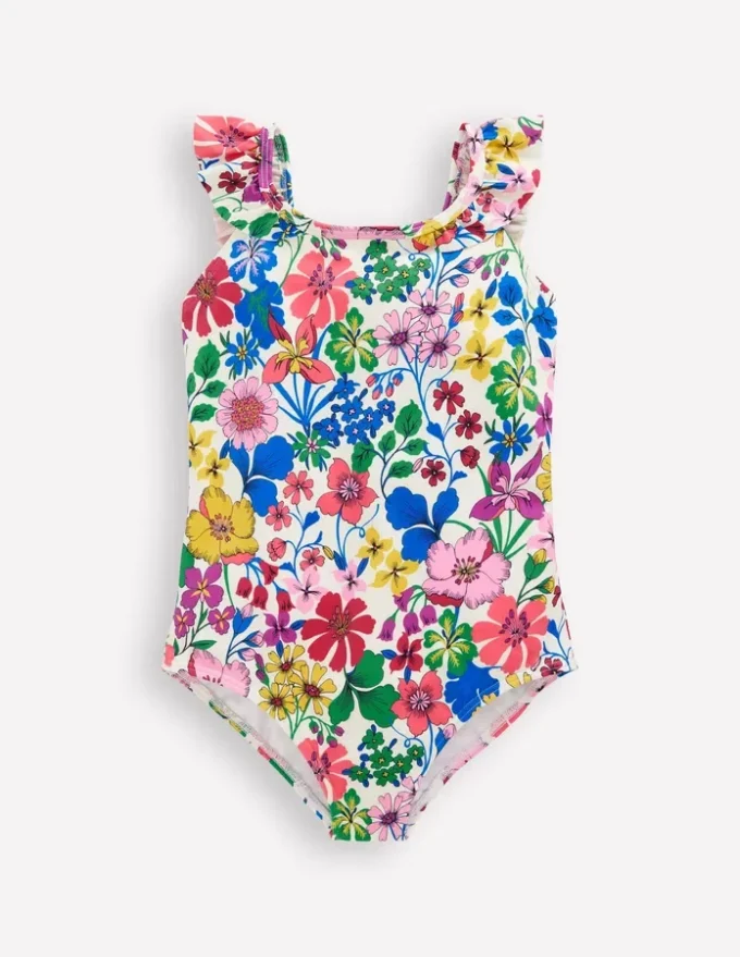 Hallie Frill Strap Swimsuit Multi Rainbow Floral Hallie Frill Strap Swimsuit Multi Rainbow Floral