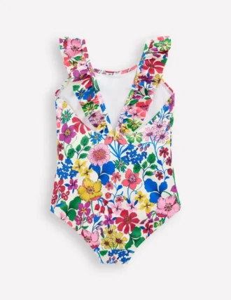 Hallie Frill Strap Swimsuit Multi Rainbow Floral