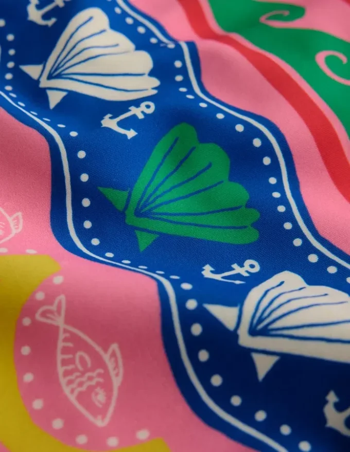 Hallie Frill Strap Swimsuit Multi Sea Shell Stripe Hallie Frill Strap Swimsuit Multi Sea Shell Stripe