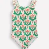 Hallie Frill Strap Swimsuit Multi Woodblock Floral Hallie Frill Strap Swimsuit Multi Woodblock Floral