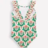 Hallie Frill Strap Swimsuit Multi Woodblock Floral Hallie Frill Strap Swimsuit Multi Woodblock Floral