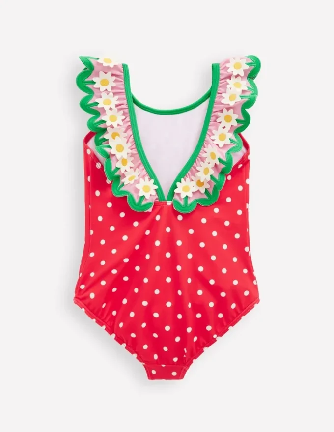 Hallie Frill Strap Swimsuit Red Spot Daisy Hallie Frill Strap Swimsuit Red Spot Daisy