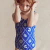 Hallie Frill Strap Swimsuit Regency Blue Shell Tile Hallie Frill Strap Swimsuit Regency Blue Shell Tile