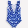 Hallie Frill Strap Swimsuit Regency Blue Shell Tile Hallie Frill Strap Swimsuit Regency Blue Shell Tile