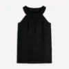 Halter-neck Double Cloth Top Black Halter-neck Double Cloth Top Black