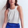 Halter-neck Double Cloth Top White Halter-neck Double Cloth Top White