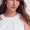Halter-neck Double Cloth Top White Halter-neck Double Cloth Top White