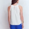 Halter-neck Double Cloth Top White Halter-neck Double Cloth Top White