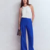 Halter-neck Double Cloth Top White Halter-neck Double Cloth Top White