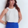 Halter-neck Double Cloth Top White Halter-neck Double Cloth Top White