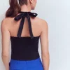 Halterneck Linen Top Black Halterneck Linen Top Black