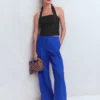 Halterneck Linen Top Black Halterneck Linen Top Black
