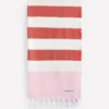 Hammam Towel Firecracker Orange and Pink
