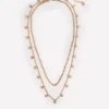 Hammered Disk Layered Necklace Gold Colour