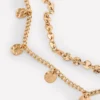 Hammered Disk Layered Necklace Gold Colour