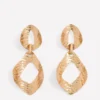 Hammered Double Earrings Gold Colour Hammered Double Earrings Gold Colour