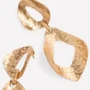 Hammered Double Earrings Gold Colour Hammered Double Earrings Gold Colour