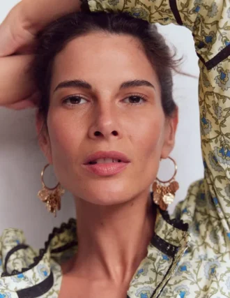 Hammered Gold Teardrop Hoops Gold Colour
