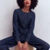 Hampstead Cotton Twill Blazer Navy