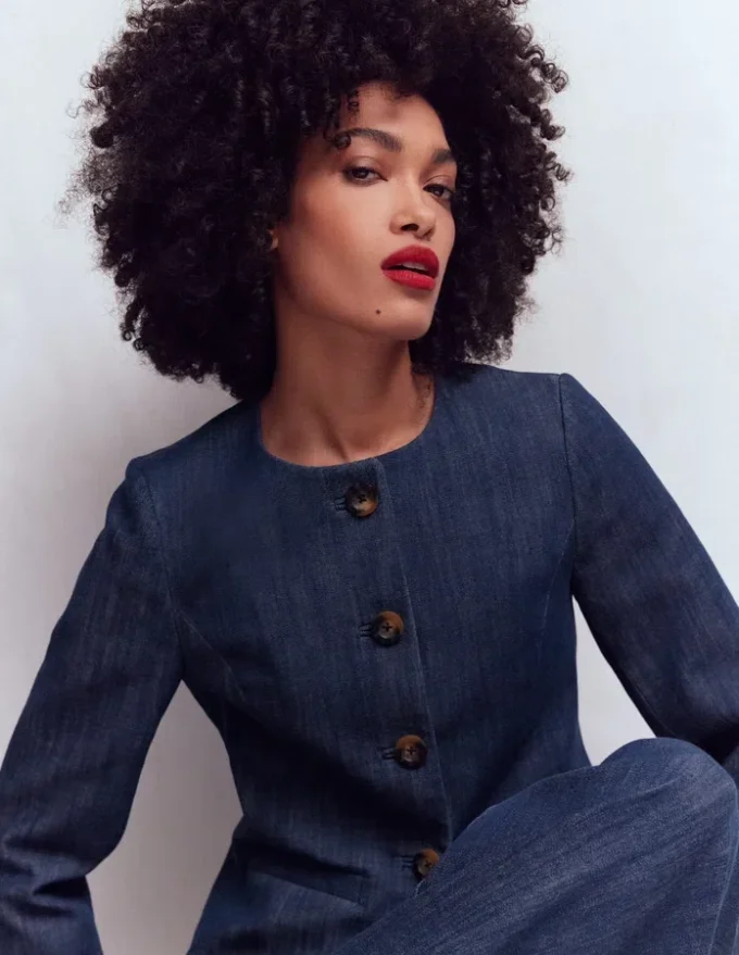 Hampstead Cotton Twill Blazer Navy