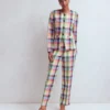 Hampstead Linen Blazer Soft Yellow, Pink Multigingham