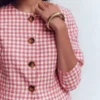 Hampstead Linen Blazer Vintage Rose Gingham