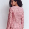 Hampstead Linen Blazer Vintage Rose Gingham