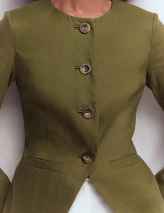 Hampstead Linen Blazer Woodland Green
