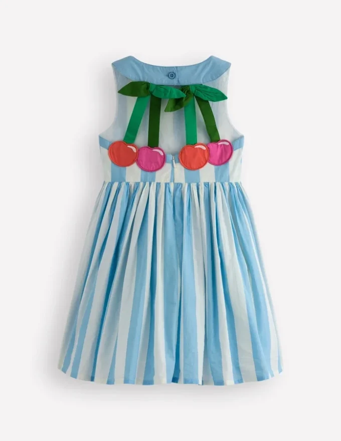 Harlow Logo Dress Cloud Blue Cherry Stripe Harlow Logo Dress Cloud Blue Cherry Stripe
