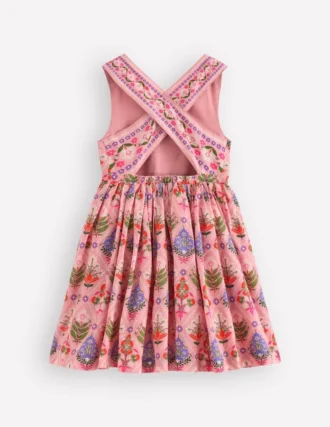 Harper Cross-Back Dress Multi Diamond Floral