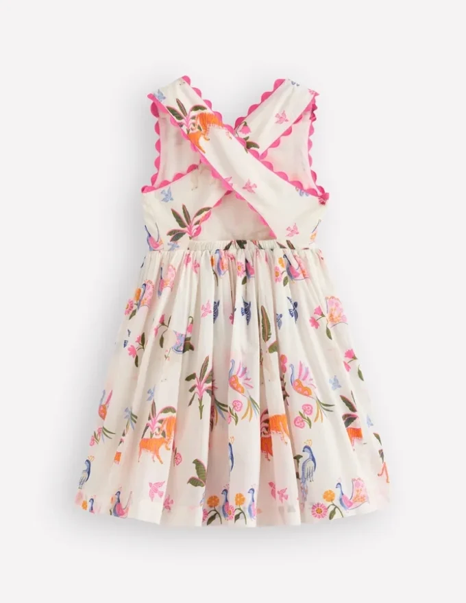 Harper Cross-Back Dress Soft Ivory Jungle Harper Cross-Back Dress Soft Ivory Jungle