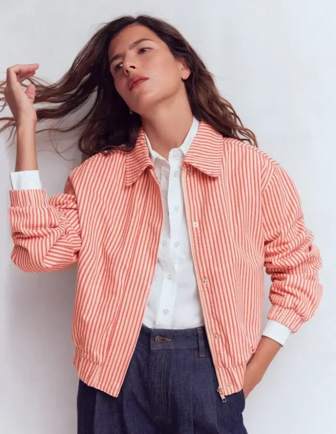 Harrington Jacket Red Tram Stripe