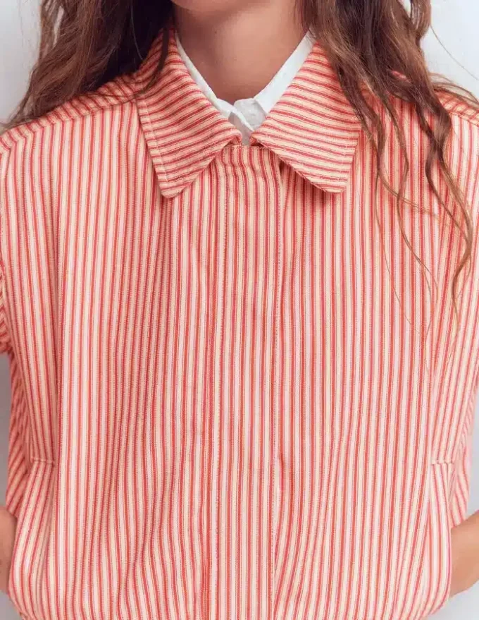Harrington Jacket Red Tram Stripe