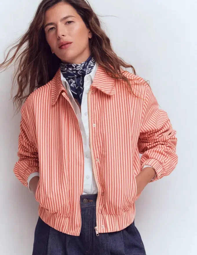 Harrington Jacket Red Tram Stripe